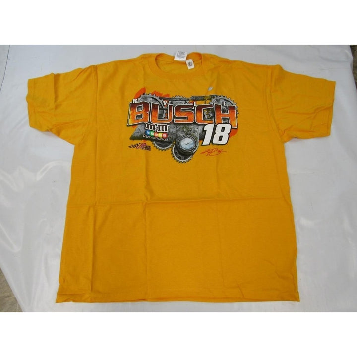 Nascar 18 Kyle Busch MandM Racing Mens Size 2XL 2XLarge Orange Shirt Image 2