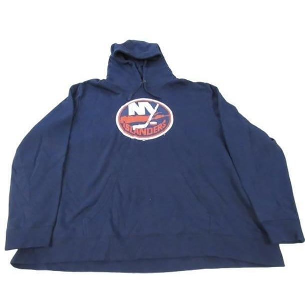 York Islanders Mens Size 4XL 4XLarge Blue Distressed Hoodie Image 1