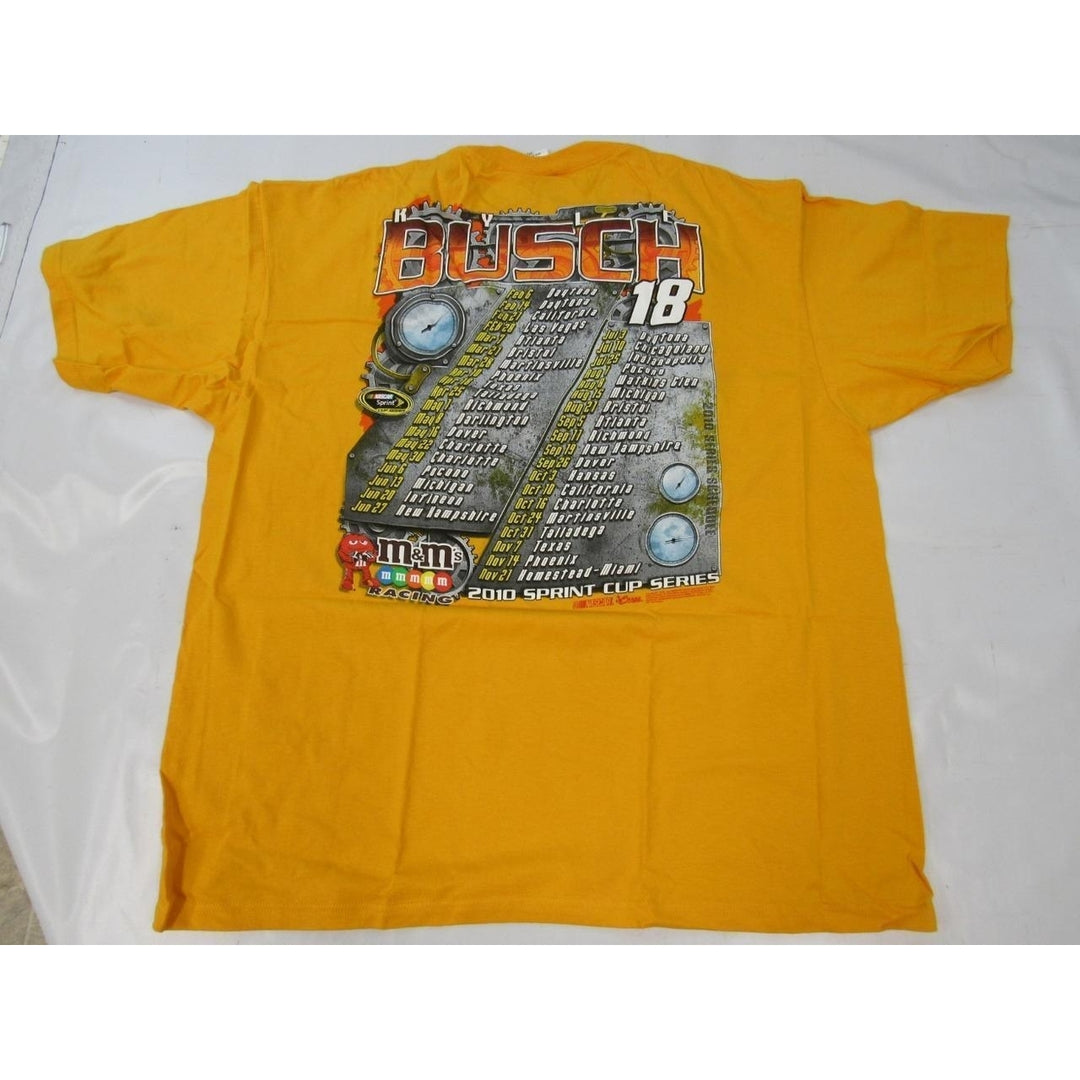 Nascar 18 Kyle Busch MandM Racing Mens Size 2XL 2XLarge Orange Shirt Image 3