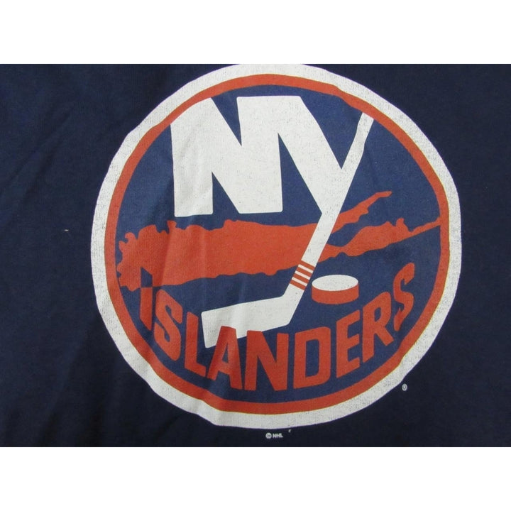 York Islanders Mens Size 4XL 4XLarge Blue Distressed Hoodie Image 3