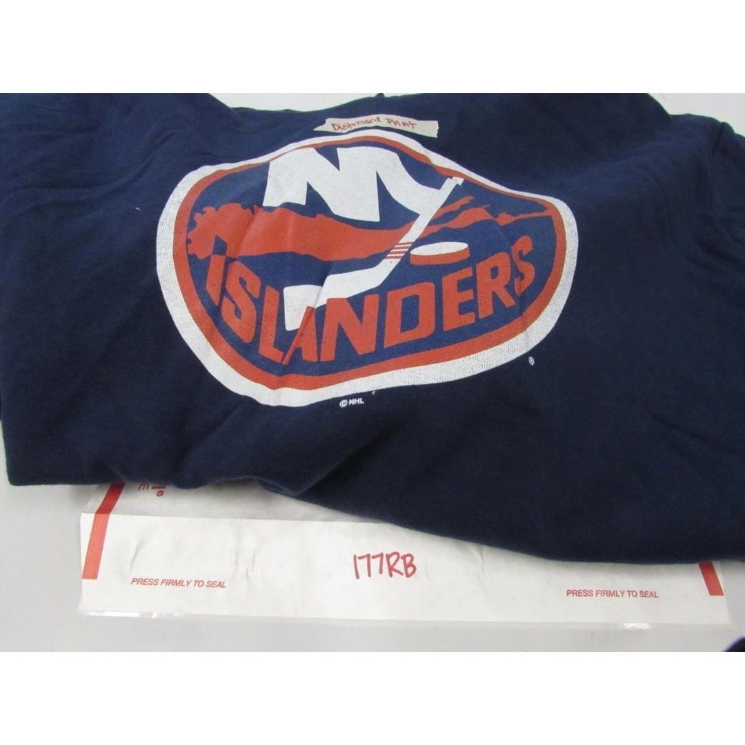 York Islanders Mens Size 4XL 4XLarge Blue Distressed Hoodie Image 6