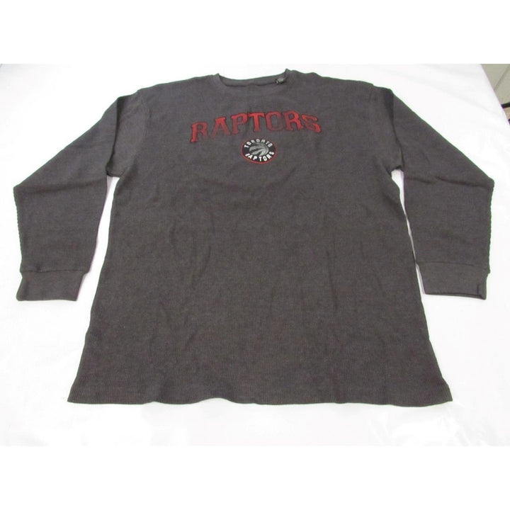 Toronto Raptors Mens Size 3XL Gray Majestic Distressed Long Sleeve Shirt Image 1