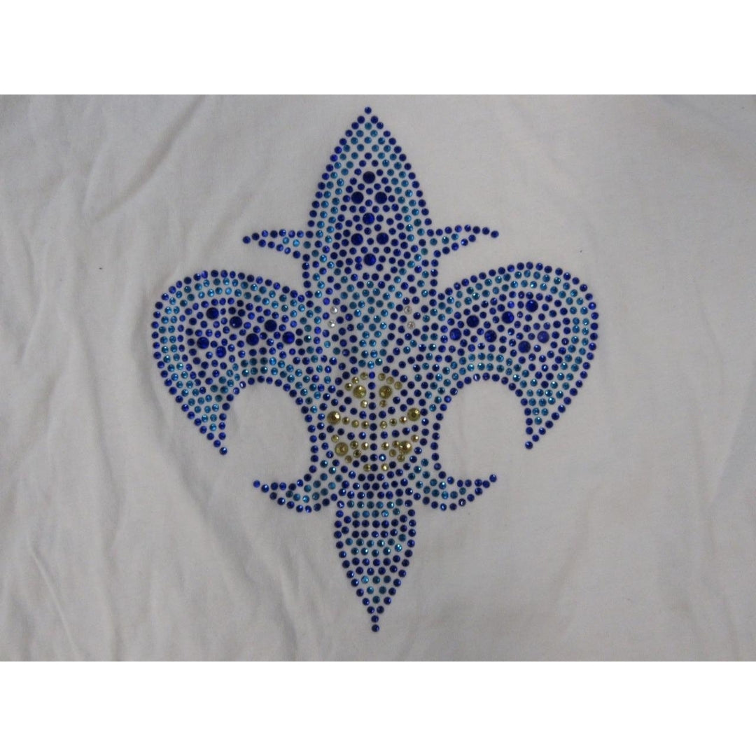 Charlotte Hornets Bejeweled Print Womens Size M Adidas White Shirt 32 Image 4