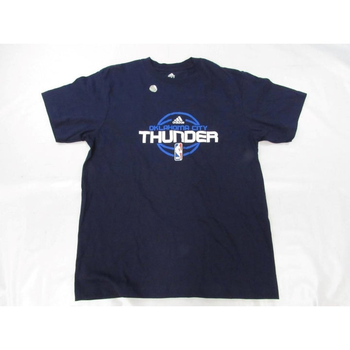 OKC Oklahoma City Thunder Mens Size L Large Blue Adidas Shirt Image 2