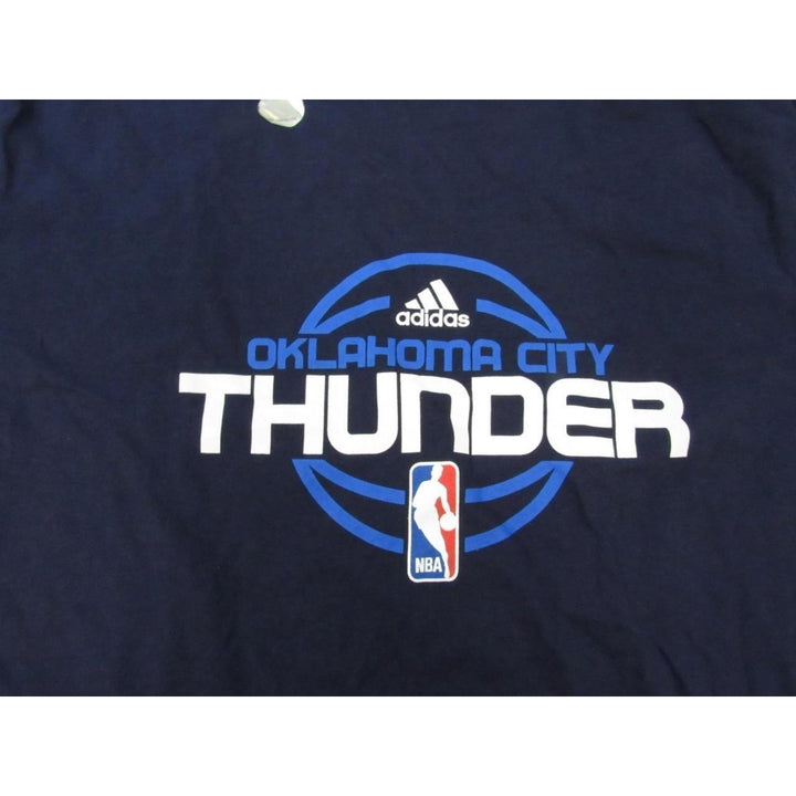 OKC Oklahoma City Thunder Mens Size L Large Blue Adidas Shirt Image 3