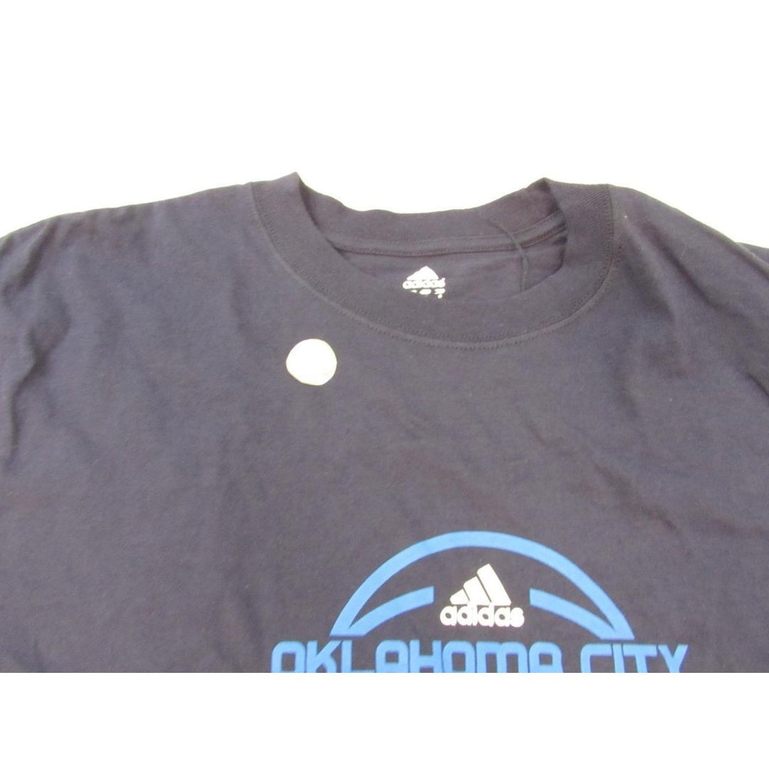 OKC Oklahoma City Thunder Mens Size L Large Blue Adidas Shirt Image 4