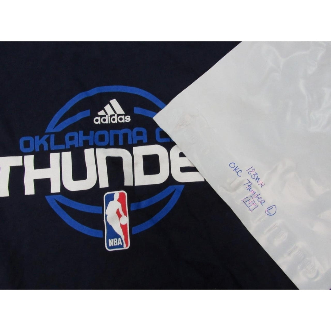 OKC Oklahoma City Thunder Mens Size L Large Blue Adidas Shirt Image 6