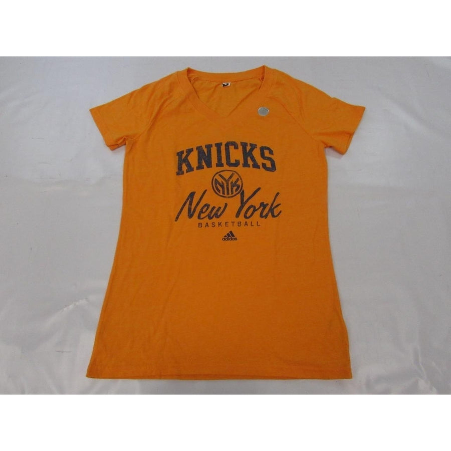 York Knicks Womens Size L Large Adidas Orange V-Neck Shirt Image 1