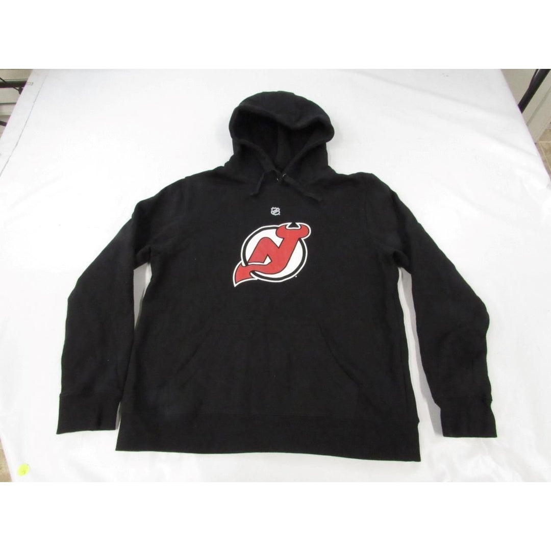 Jersey Devils 45 Jonathan Bernier Mens Size L Large Black Hoodie Image 1