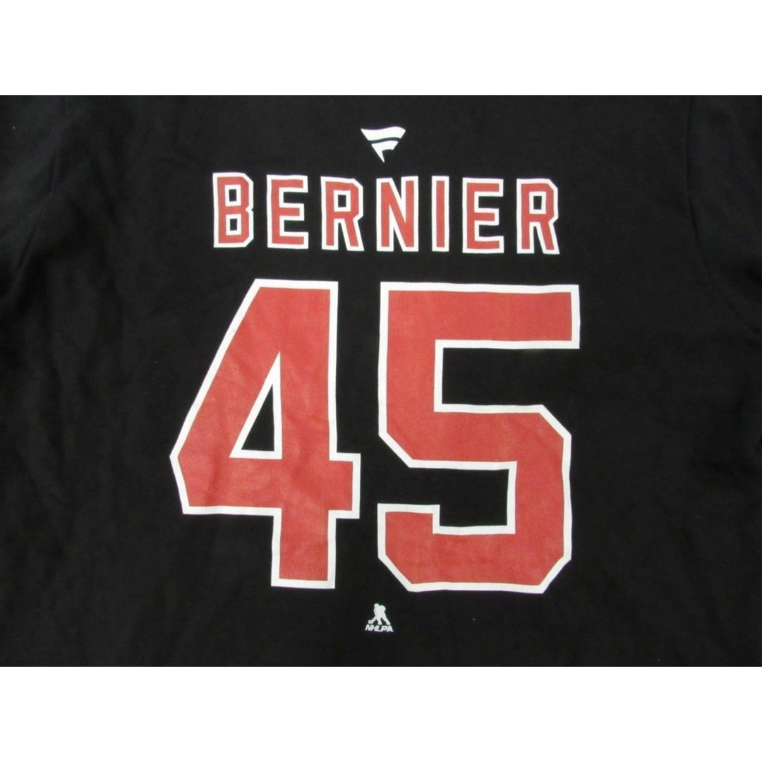 Jersey Devils 45 Jonathan Bernier Mens Size L Large Black Hoodie Image 4