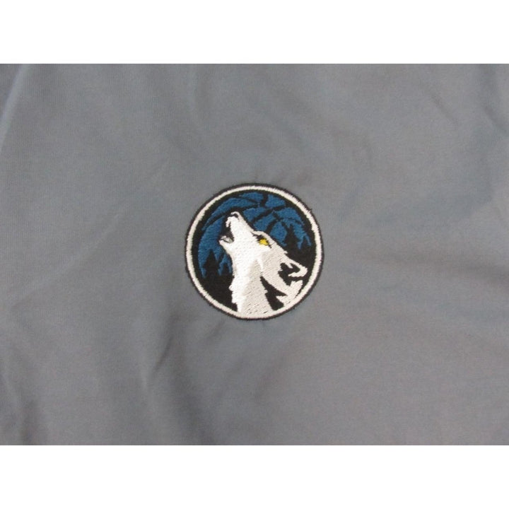 Minnesota Timberwolves Mens Size L-Tall Large-Tall Gray Adidas Polo Shirt Image 3