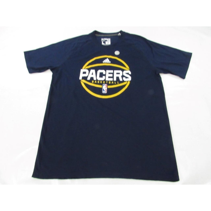 Indiana Pacers Basketball Mens Size L Large Navy Blue Adidas Climalite Shirt Image 1