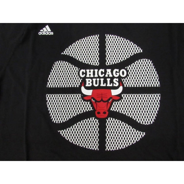 Chicago Bulls Mens Size S Small Adidas Climalite Black Long Sleeve Shirt 40 Image 3