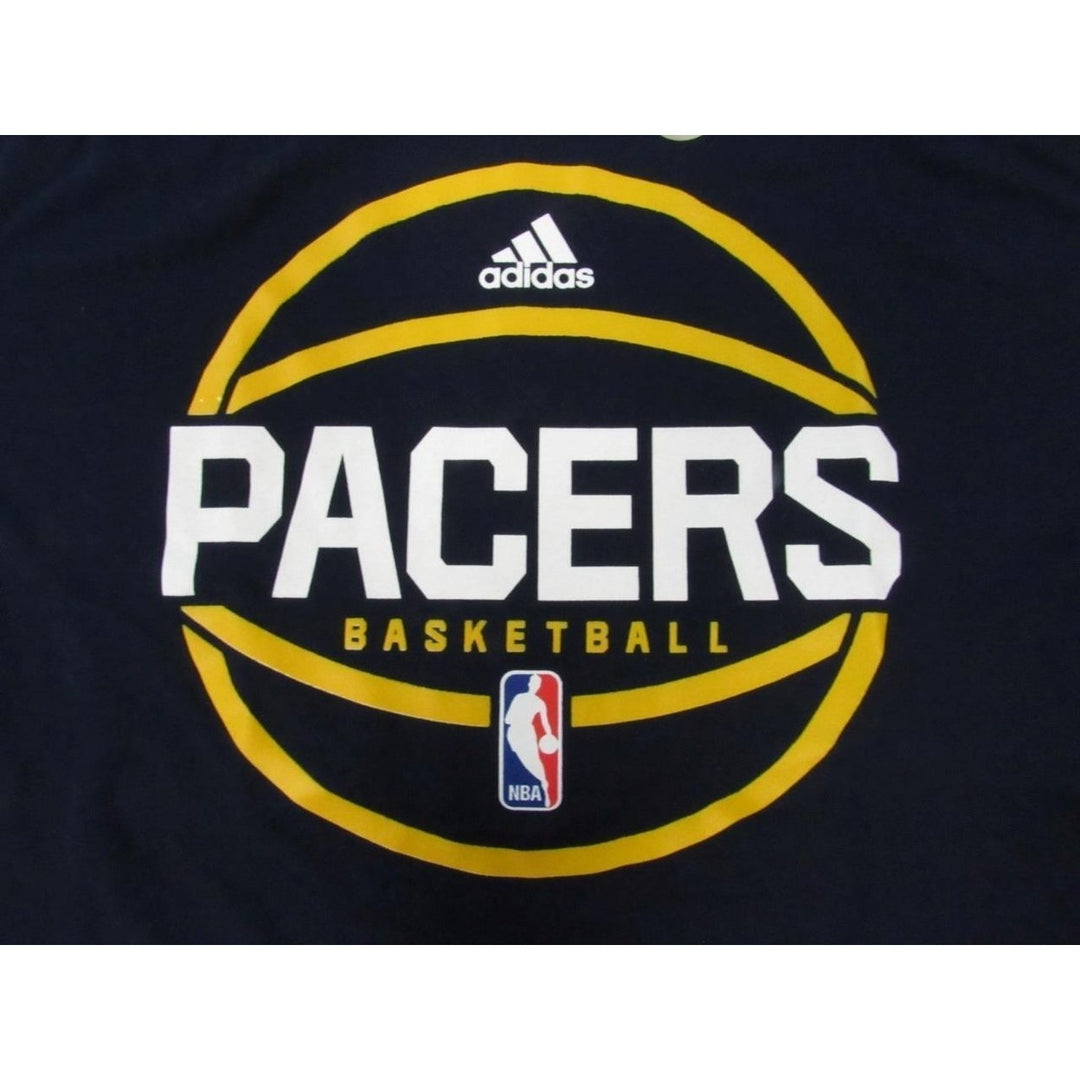 Indiana Pacers Basketball Mens Size L Large Navy Blue Adidas Climalite Shirt Image 3