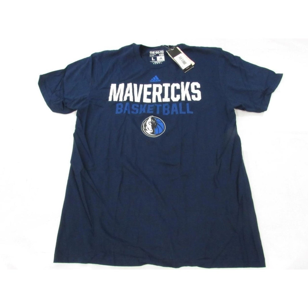 Dallas Mavericks Mens Size L Large Adidas Navy Blue Shirt Image 1