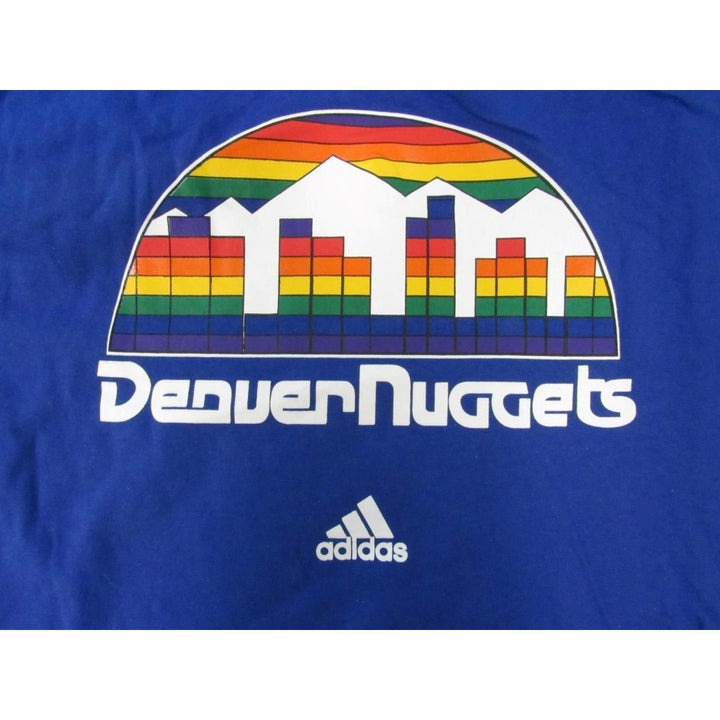 Denver Nuggets Mens Size L Large Blue Adidas Shirt Image 3