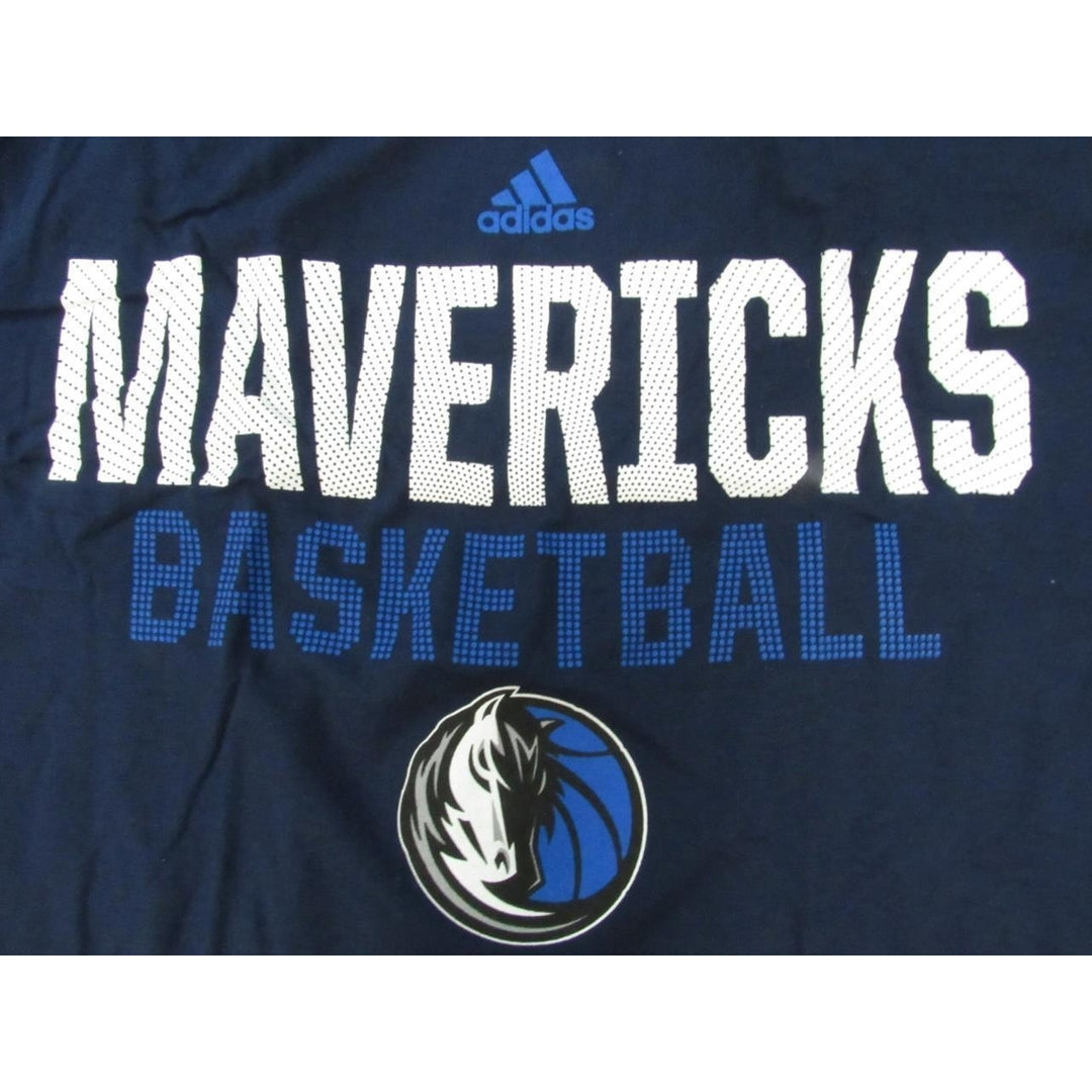 Dallas Mavericks Mens Size L Large Adidas Navy Blue Shirt Image 3