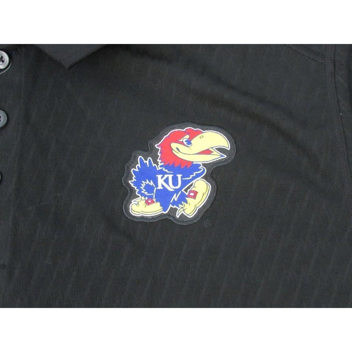 Kansas Jayhawks Mens Size XL-Tall Adidas Black Climalite Polo Shirt Image 3