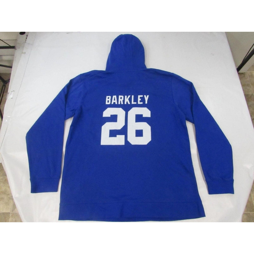 York Giants 26 Saquon Barkley Mens Size 2XL-Tall 2XLarge-Tall Blue Hoodie Image 2