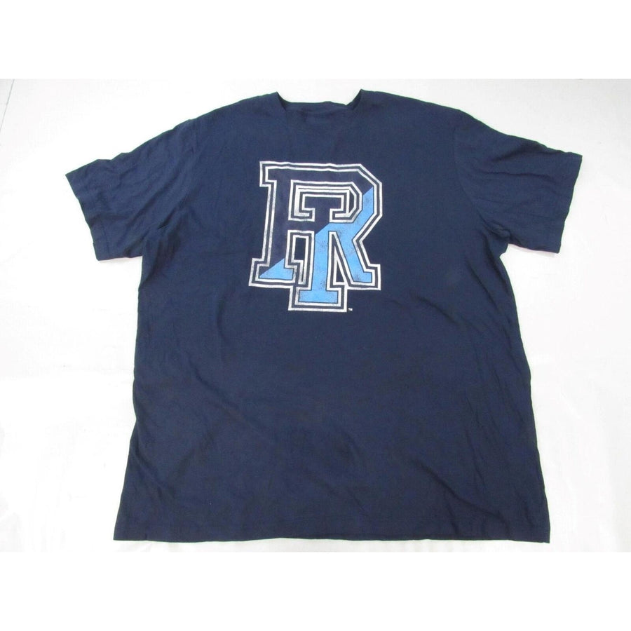 Rhode Island Rams Mens Size 2XL-Tall Blue Shirt w/ Distressed Print Image 1