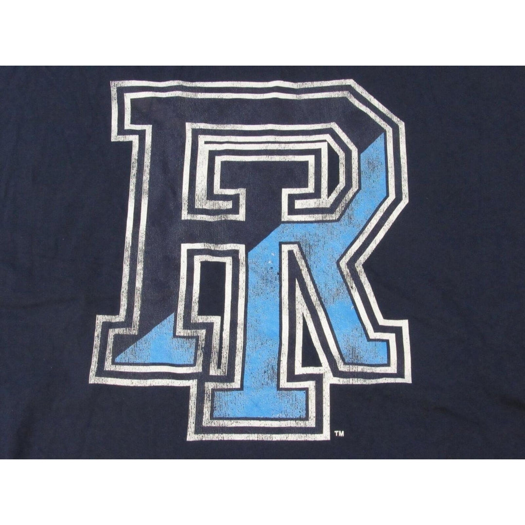 Rhode Island Rams Mens Size 2XL-Tall Blue Shirt w/ Distressed Print Image 3