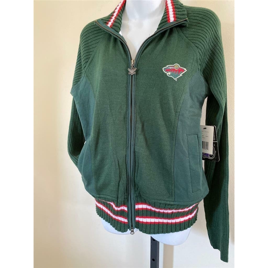 Minnesota Wild Womens Size L Large Green Full Zip Jacket Image 2