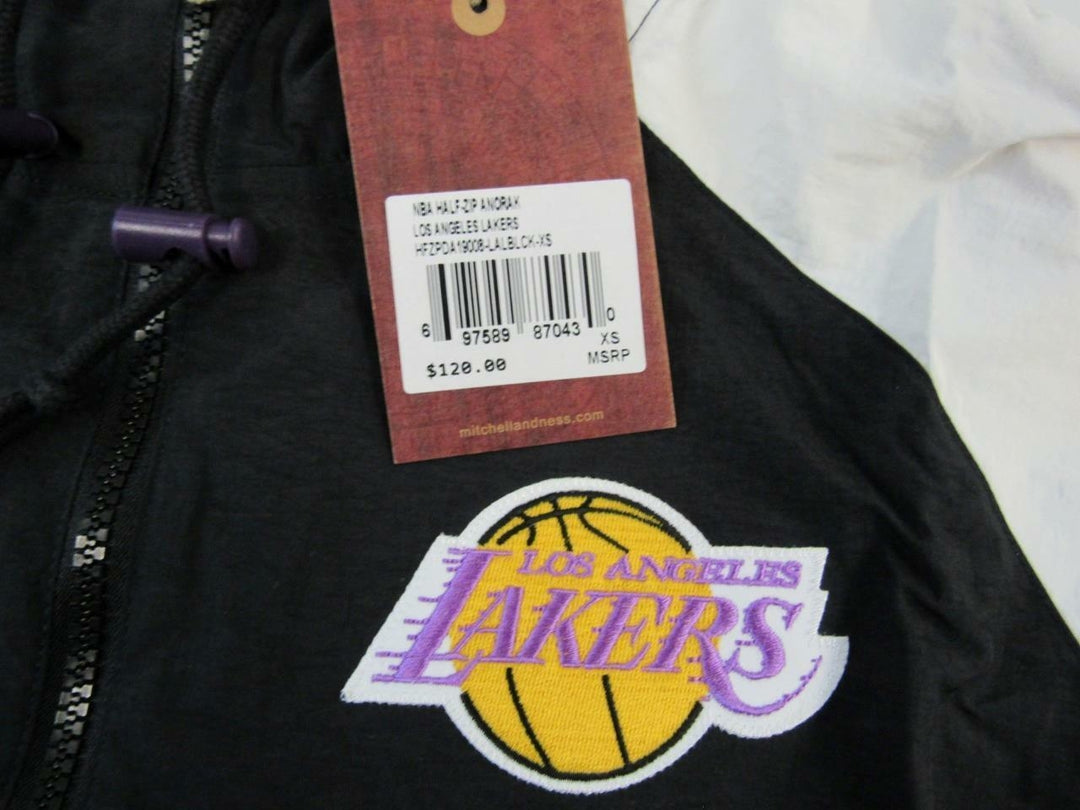 Los Angeles Lakers Mens Size XS X-Small Black Half Zip Anorak Jacket 120 Image 2