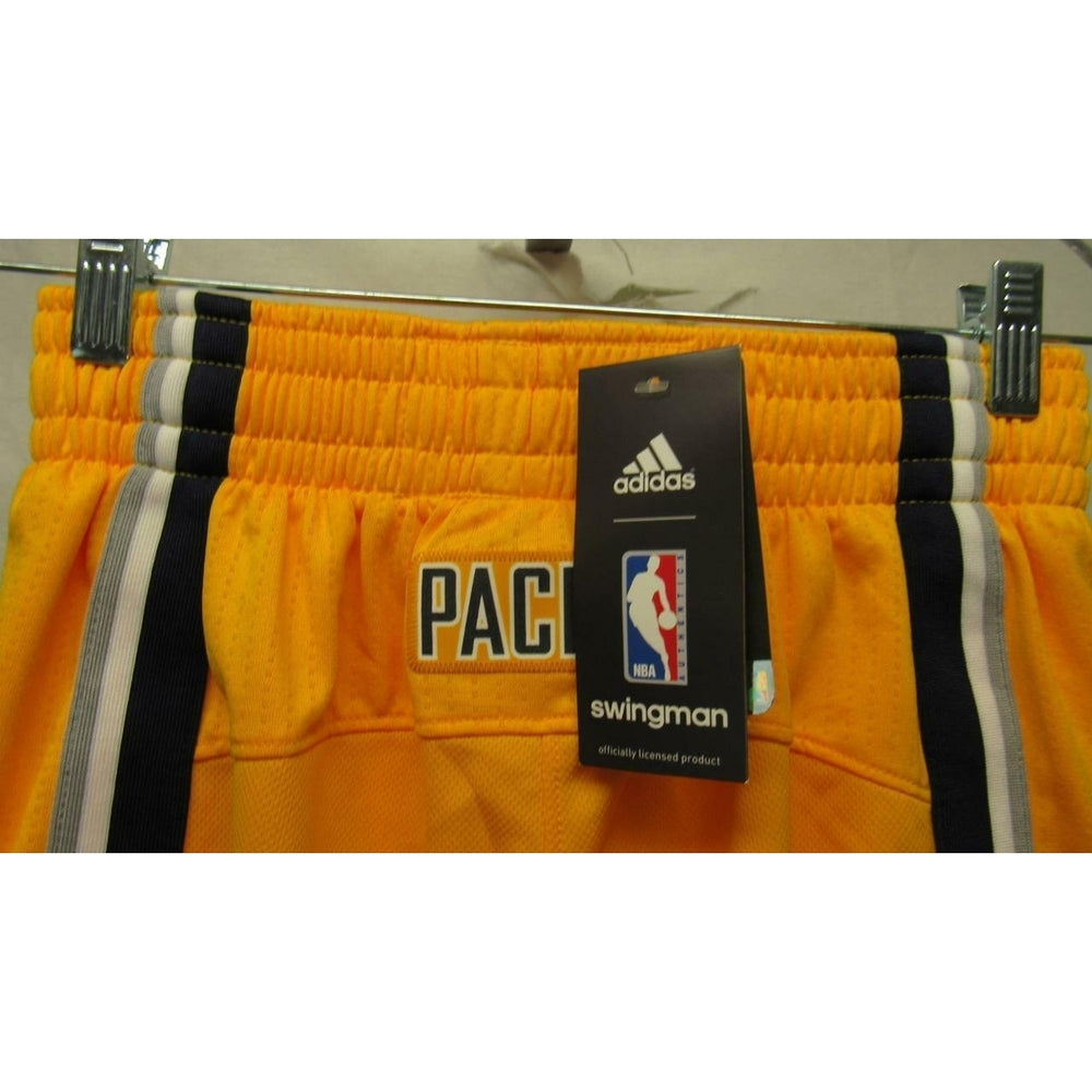 Indiana Pacers Mens Size S Small Yellow Adidas Swingman Shorts 65 Image 2