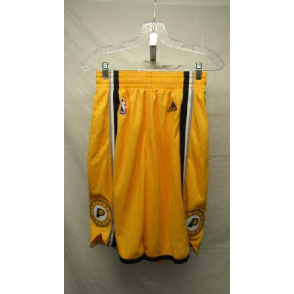 Indiana Pacers Mens Size S Small Yellow Adidas Swingman Shorts 65 Image 4