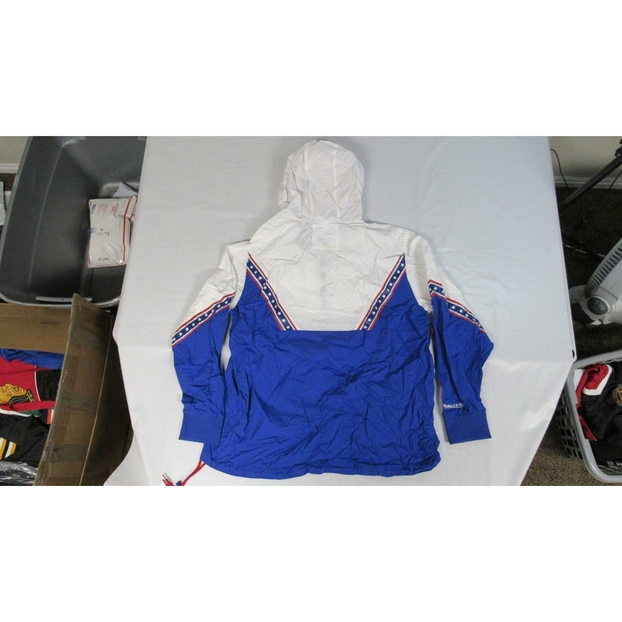 Philadelphia 76ers Mens Size 2XL 2XLarge Mitchell and Ness Anorak Jacket 120 Image 1