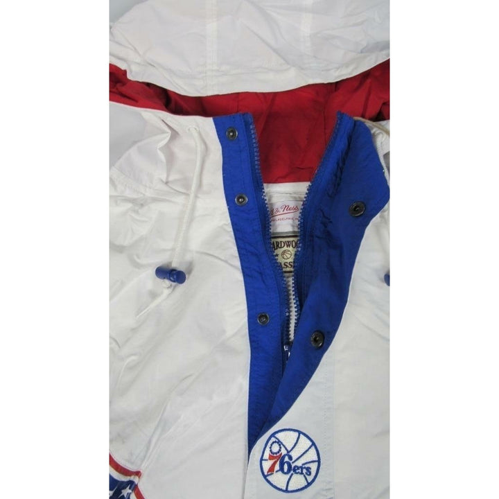 Philadelphia 76ers Mens Size 2XL 2XLarge Mitchell and Ness Anorak Jacket 120 Image 4