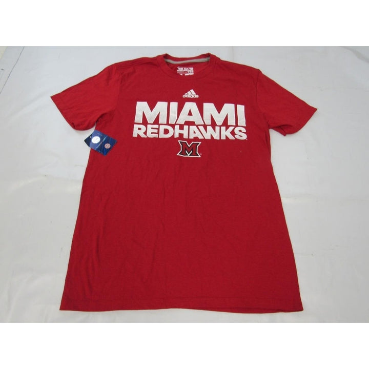 Miami University Redhawks Mens Size S Small Climalite Adidas Red Shirt Image 1