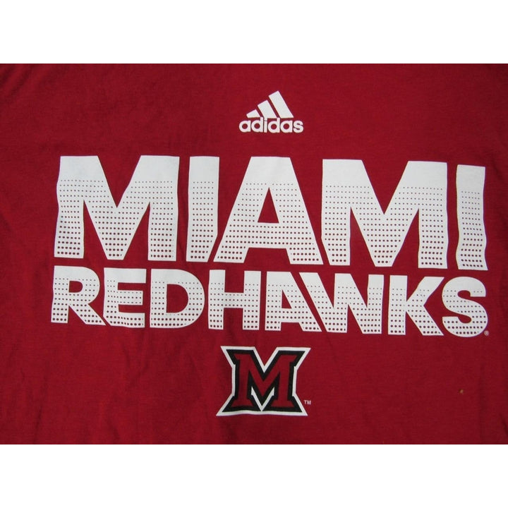 Miami University Redhawks Mens Size S Small Climalite Adidas Red Shirt Image 3