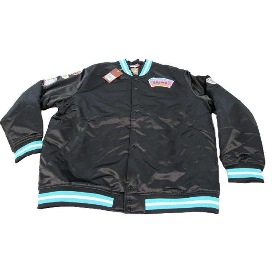 5X Champs San Antonio Spurs Mens 4XL Mitchell and Ness Heavy SatinSnap Jacket 175 Image 1