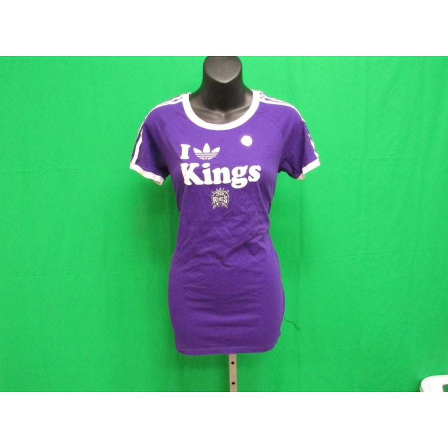 Sacramento Kings "I Love Kings" Womens Size L Large Purple Adidas Shirt Image 1