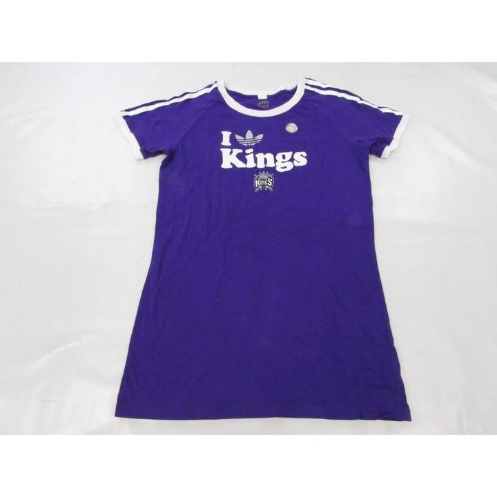 Sacramento Kings "I Love Kings" Womens Size L Large Purple Adidas Shirt Image 2