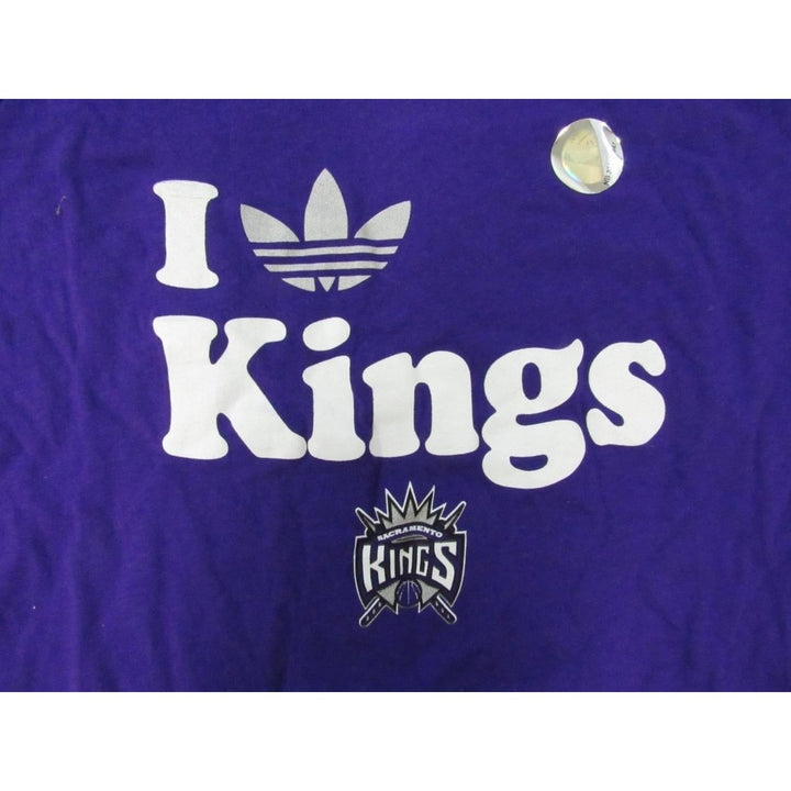 Sacramento Kings "I Love Kings" Womens Size L Large Purple Adidas Shirt Image 4