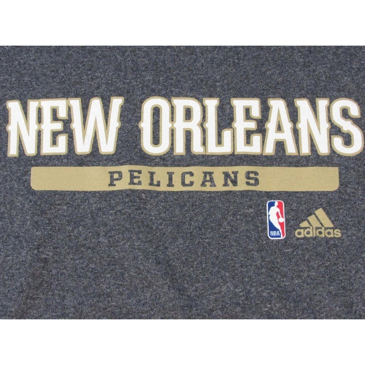 Orleans Pelicans Mens Size S Small Gray Adidas ClimaWarm Sweatshirt Image 3