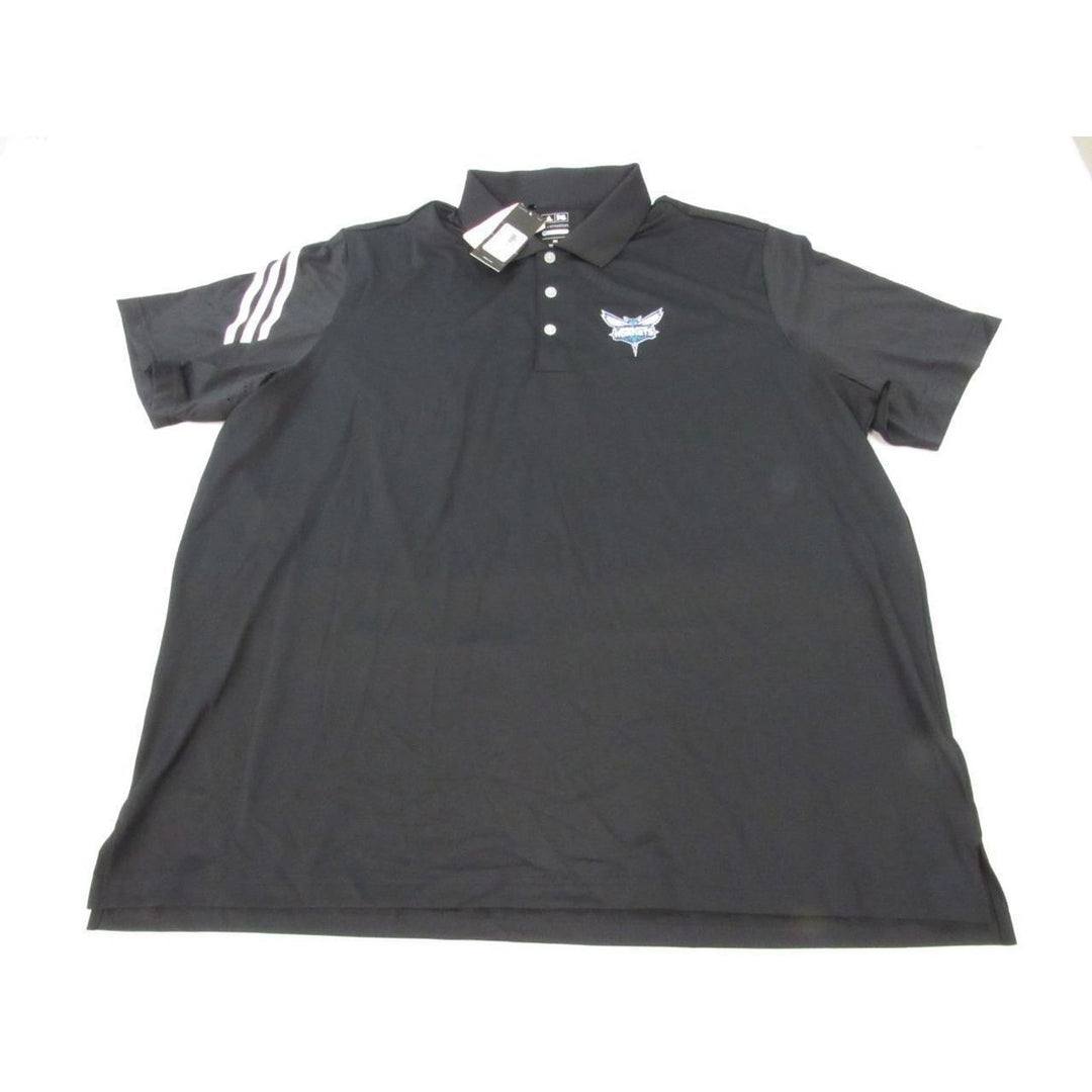 Charlotte Hornets Mens Size 2XL Black Adidas Climacool Polo Shirt 75 Image 1