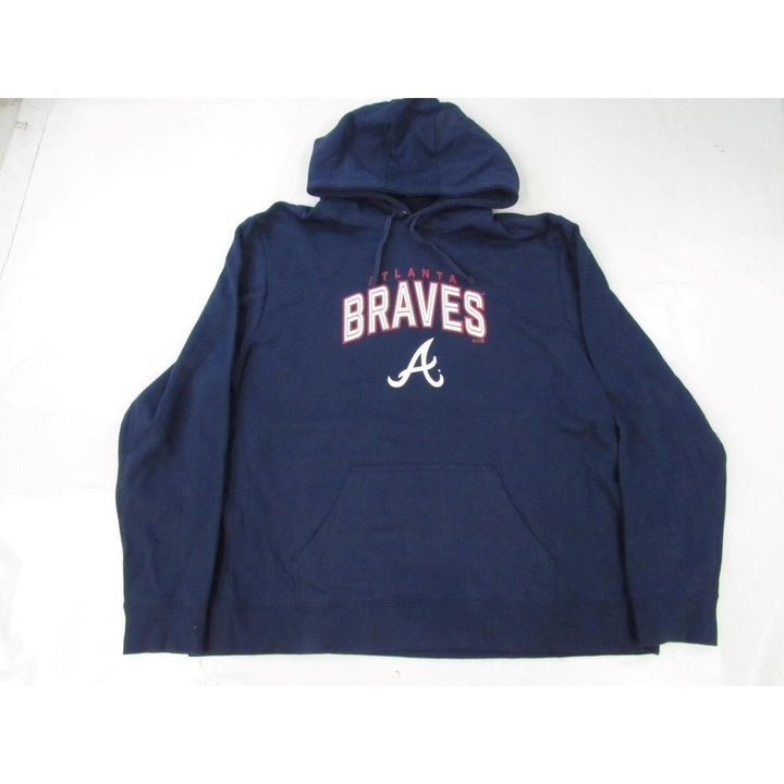 Atlanta Braves Mens Size 2XL 2X-Large Blue Hoodie Image 1