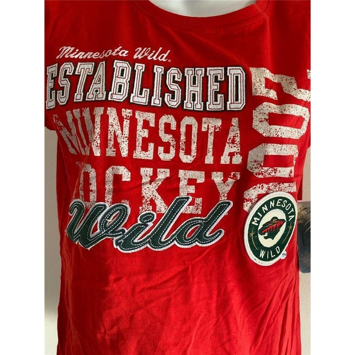 Minnesota Wild Womens Size M Medium Red G-III Shirt Image 3