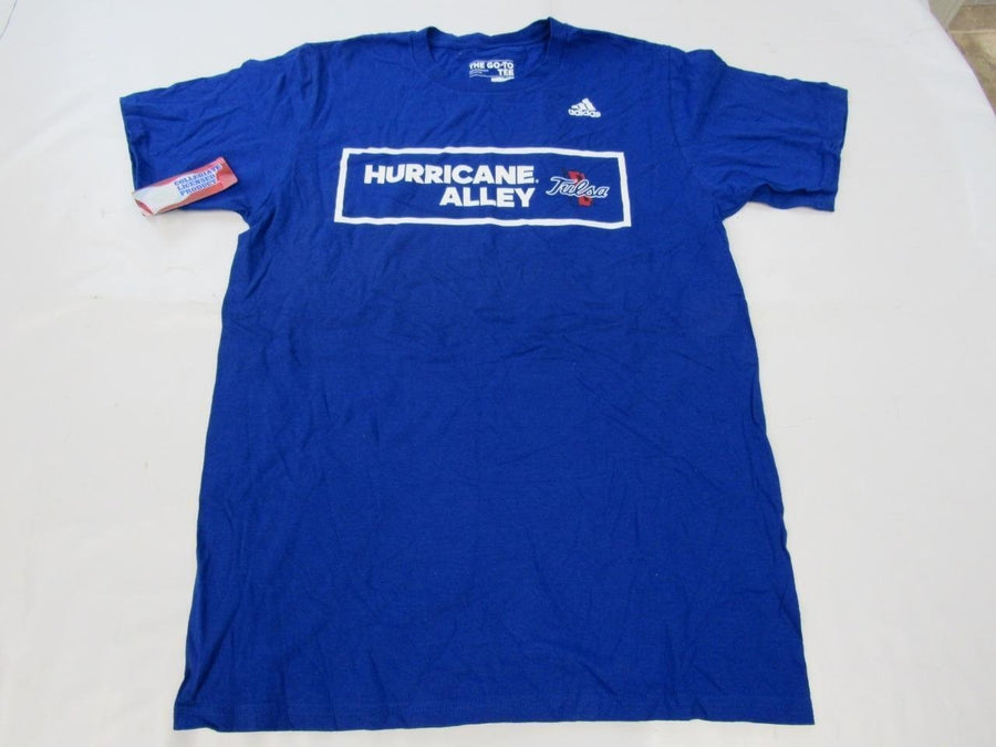 University of Tulsa Hurricane Alley Mens Size M Adidas Blue Shirt Image 1