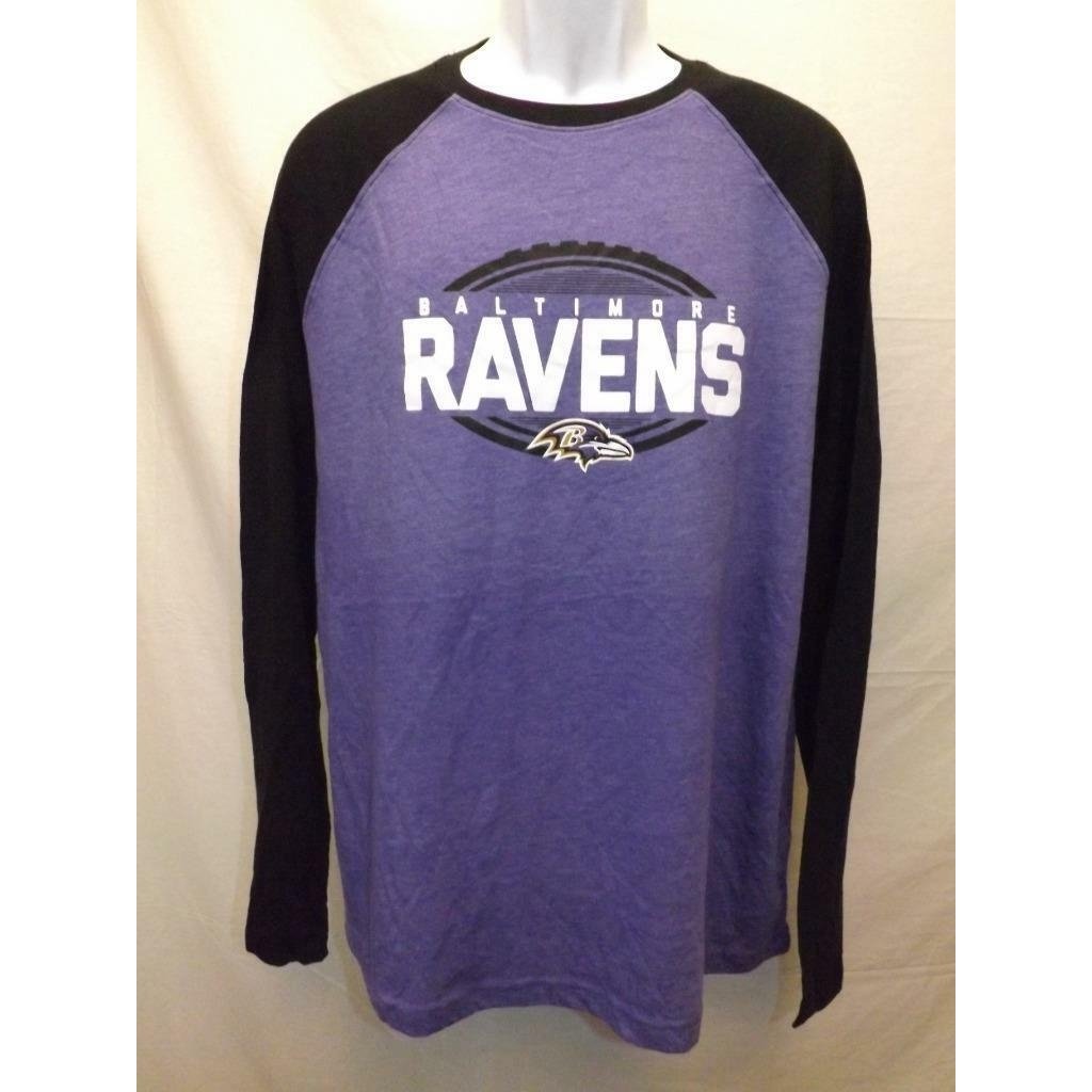 Baltimore Ravens Mens XLarge XL Majestic Purple/Black Raglan Blend Shirt Image 4