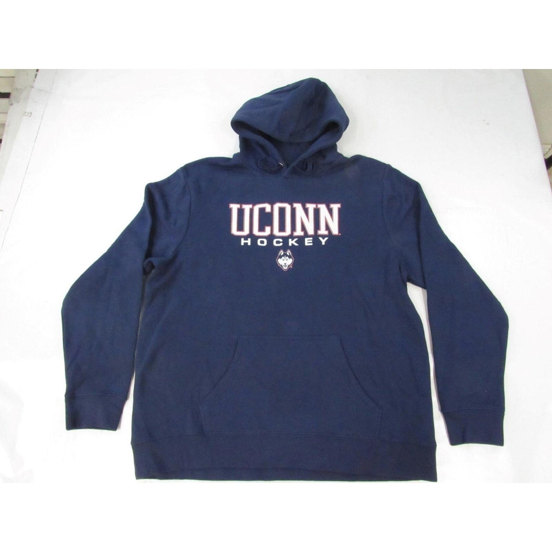 Uconn Huskies Hockey Mens Size L Large Navy Blue Hoodie Image 1