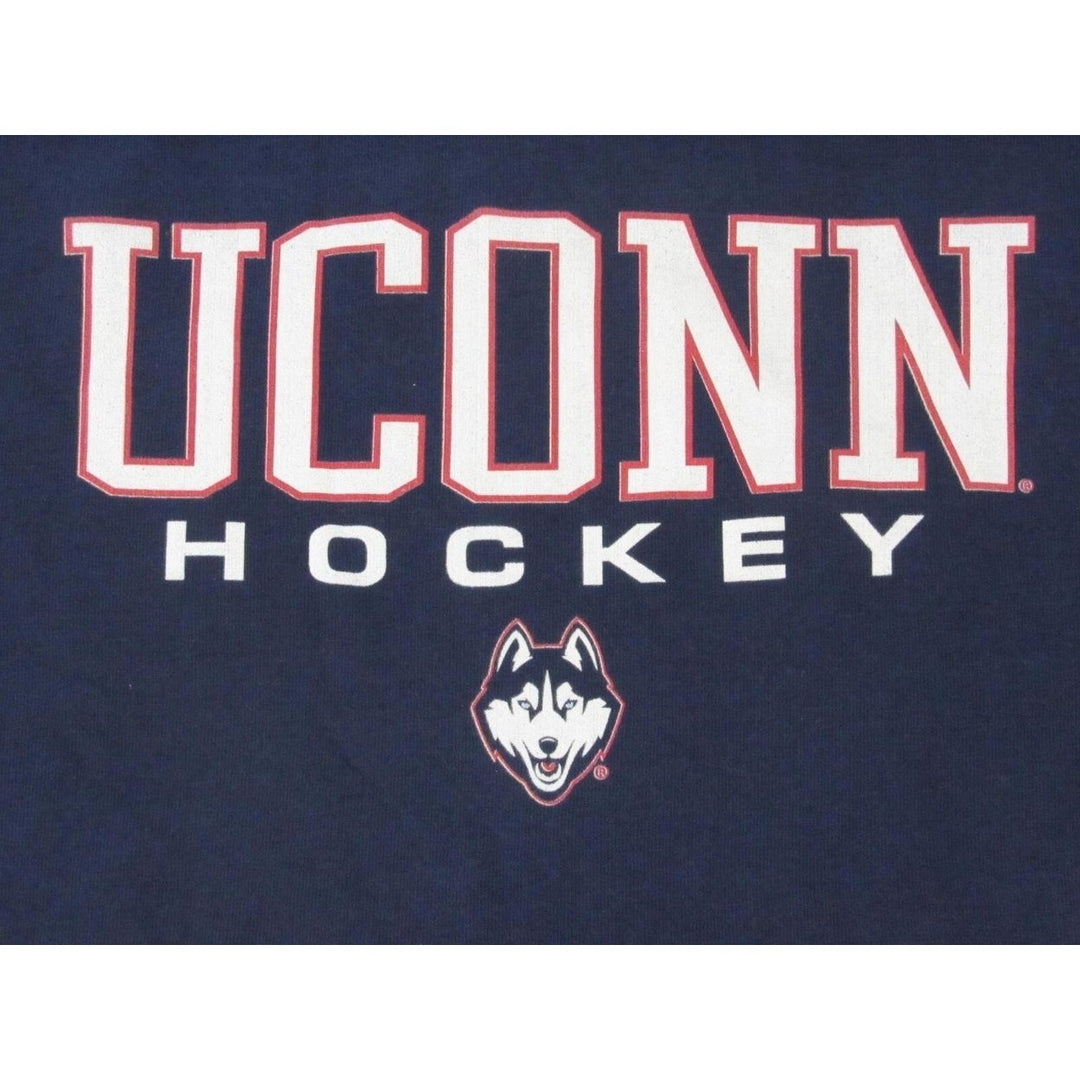 Uconn Huskies Hockey Mens Size L Large Navy Blue Hoodie Image 3