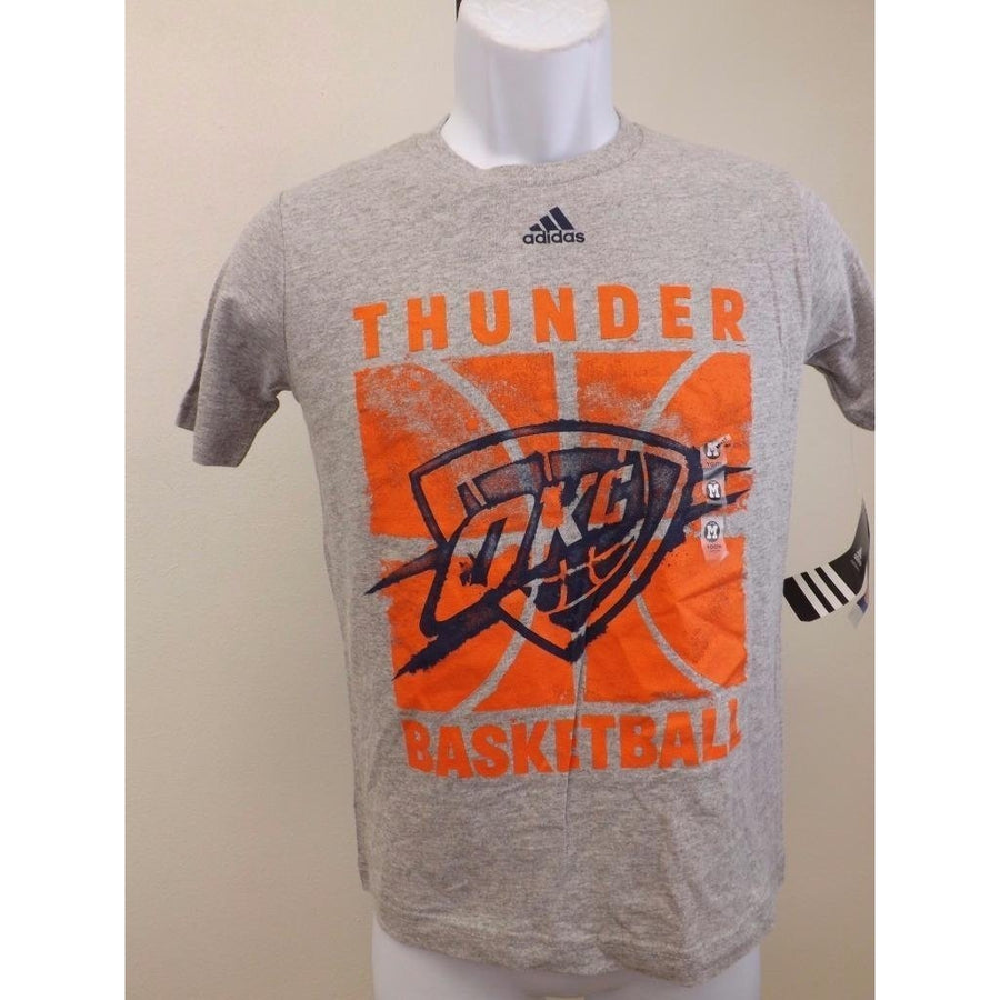 Oklahoma Thunder Youth Size M Medium 10/12 Gray Adidas Shirt MSRP 20 Image 1