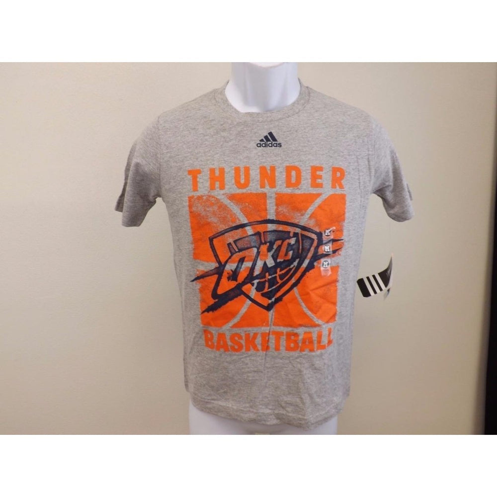 Oklahoma Thunder Youth Size M Medium 10/12 Gray Adidas Shirt MSRP 20 Image 2