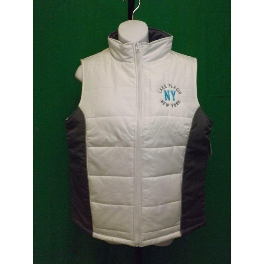 Lake Placid York Womens Size M Medium White Puffy Vest Image 1