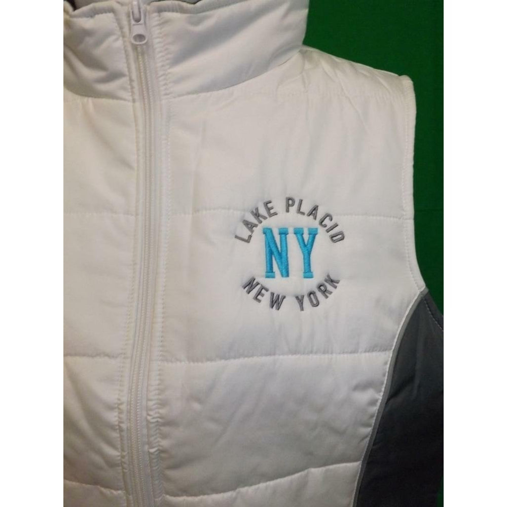 Lake Placid York Womens Size M Medium White Puffy Vest Image 2