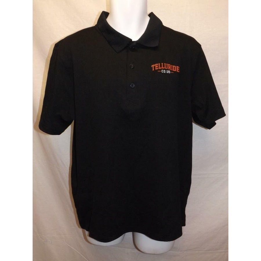 Telluride Colorado Mens Size L Large Black Polo Shirt Image 1